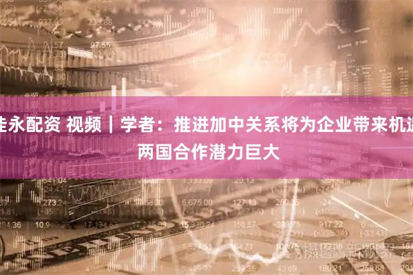 佳永配资 视频｜学者：推进加中关系将为企业带来机遇 两国合作潜力巨大