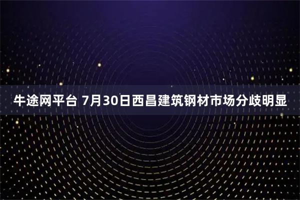 牛途网平台 7月30日西昌建筑钢材市场分歧明显