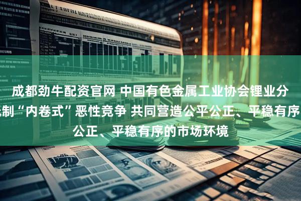成都劲牛配资官网 中国有色金属工业协会锂业分会倡议：抵制“内卷式”恶性竞争 共同营造公平公正、平稳有序的市场环境